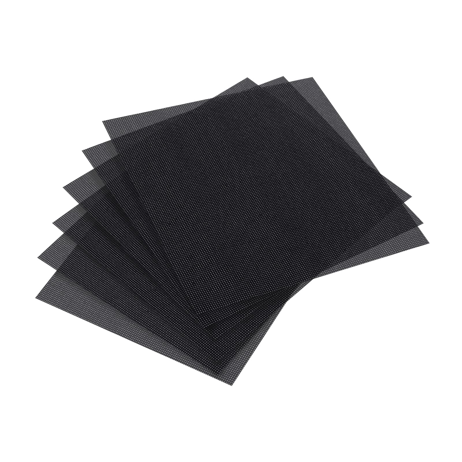 PATIKIL 11 Count Cross Stitch Cloth 8" x 8", 6 Pack Embroidery Cotton Fabric for DIY Needlework, Black