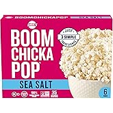 Angie's BOOMCHICKAPOP Sea Salt Microwave Popcorn, 3.29 oz. (6-ct) | 3g fiber per serving; gluten-free; Sea Salt popcorn; made with 100% whole grain kernels; great for movie night &amp; entertaining
