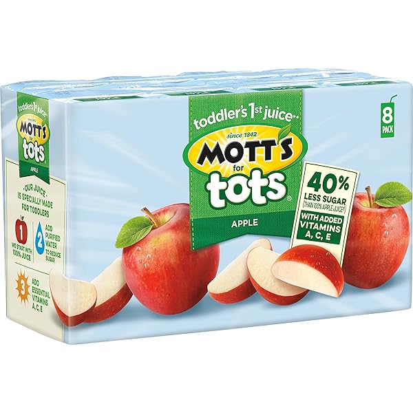 MOTT’S FOR TOTS APPLE, 6.75 FL OZ BOXES, 32 COUNT (4 PACKS OF 8), JUICE WITH PURIFIED WATER, GOOD SOURCE OF VITAMIN C, 40% LESS SUGAR THAN 100% APPLE JUICE, NO ARTIFICIAL SWEETENERS