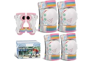 Adicop Kids Knee Pads for Girls Boys Toddler 3-8 Years Old Knee and Elbow Pads with Wrist Guards Youth Protective Gear Set for Skateboard Cycling Roller Bike Inline Scooter Skating