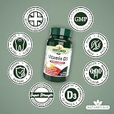 Natures Aid Vitamin D3 4000IU Super Strength 60 Tablets Veggie view 4