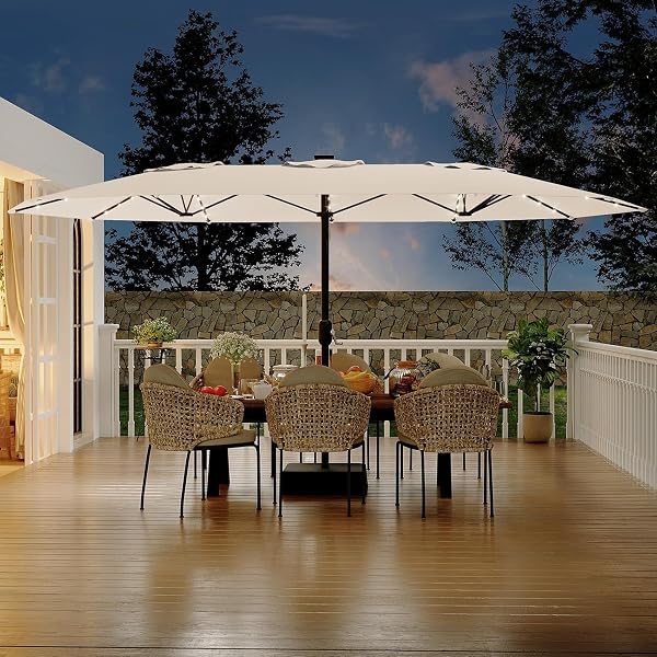 15 ft rectangular patio umbrella with solar lights Garvee 15FT & Base Included, Beige large rectangular patio umbrella Chatter Streamlight ProTac HLX Flashlight Bait Size:125