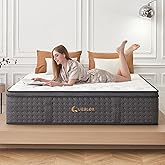 Queblox King Mattress,12 Inch King Size Hybrid Mattresses in a Box, Memory Foam and Independent Pocket Springs for Pressure Relief, CertiPUR-US Certified, Medium Firm