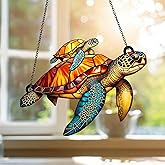 Turtle Acrylic Suncatcher - Turtle Window Hanging Ornament, Sea Turtle Wall Decor, Turtle Ornament Decor - Perfect Sea Life Inspired Acrylic Ornament for Home or Office (Sun-16)