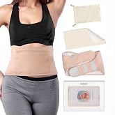 DEROWN Castor Oil Packs for Liver Detox, Less Mess Made of Organic Cotton Flannel &amp; Waterproof PUL, Reusable Massage Castor Oil Pack Kit with Anti Oil Leak Design (Oil Not Included)