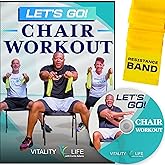 Chair Exercises for Seniors DVD + Band. Fun seated exercise videos. Chair workouts for seniors DVD. Chair aerobics for senior