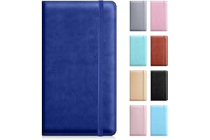 Pisypox Checkbook Cover for Personal Checkbook，Pu Leather Check Book Covers for Women and Men，With Pen holders and Elastic Bands & Built-in Clear Plastic Divider for Duplicate Checks，Blue