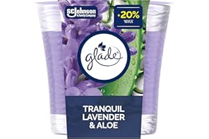 Glade Scented Candle, Tranquil Lavender & Aloe, Air Freshener Infused with Essential Oils, 1-Wick Candle, 1 Count (Packaging 