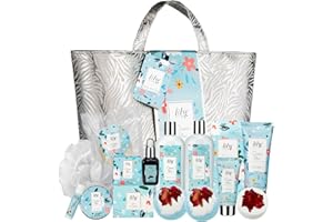 LILY ROY Spa Gift Baskets Set for Women Spa Gift 18 Pcs Lavender Bath and Body Gift Baskets for Women Spa Kit Gifts Set for Christmas Birthday Gifts for Women Spa Bath Gift Set for Mothers Day