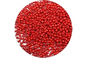 Bala&Fillic Opaque Red Color 4mm Seed Beads about 1200pcs/100Grams in Bag, 6/0 Glass Craft Beads for Making Bracelet and Necklace (Red)