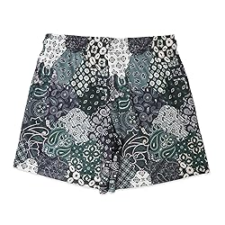 DIOTSR Mens Mesh Paisley Shorts, Casual Retro
