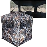 THUNDERBAY SPUR Collector 2-4 Person Hunting Blind, Portable Ground Blind with Silent Sliding Window, Portable Durable Hunting Tent for Deer & Turkey Hunting