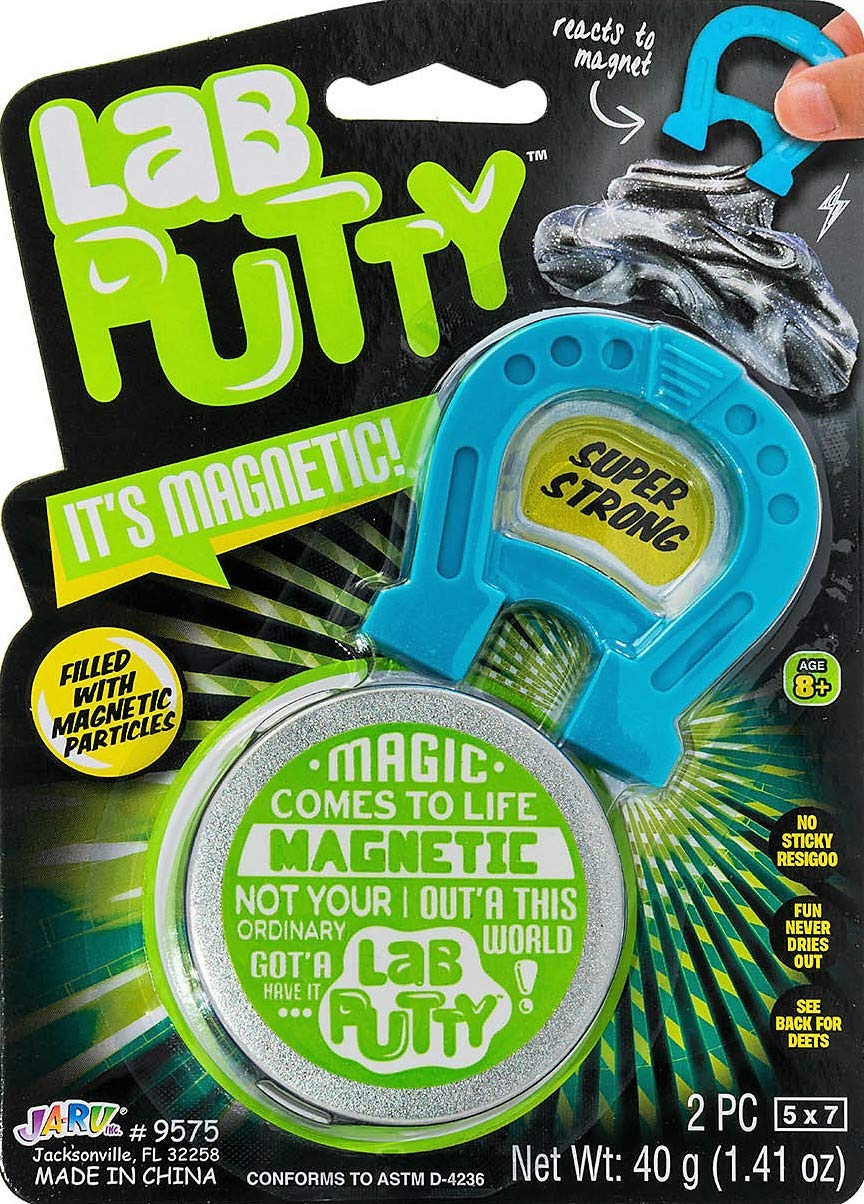 JA-RU Lab Putty Magnetic Slime with Magnet & Tin Container (3 Units) Squishy Fidget Toy Magnetic Putty for Kids. Non Sticky Slime. Anger Management Toys. Sensory Party Favors. 9575-3p