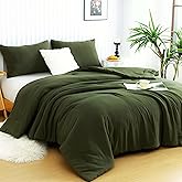 Ultra-Soft Olive Green Twin XL Comforter Set - 2 Pieces Cozy Fluffy Bedding Sets for Kids and Dorm，1 Comforter and 1 Pillowcases - Lightweight & Breathable but Warm for All Season Use, Twin/Twin XL
