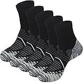 Bauvale Men's and Women's Anti Blister Odor Control Cushioned Ankle Low Cut/Quarter Crew Athletic Running and Cycling Socks