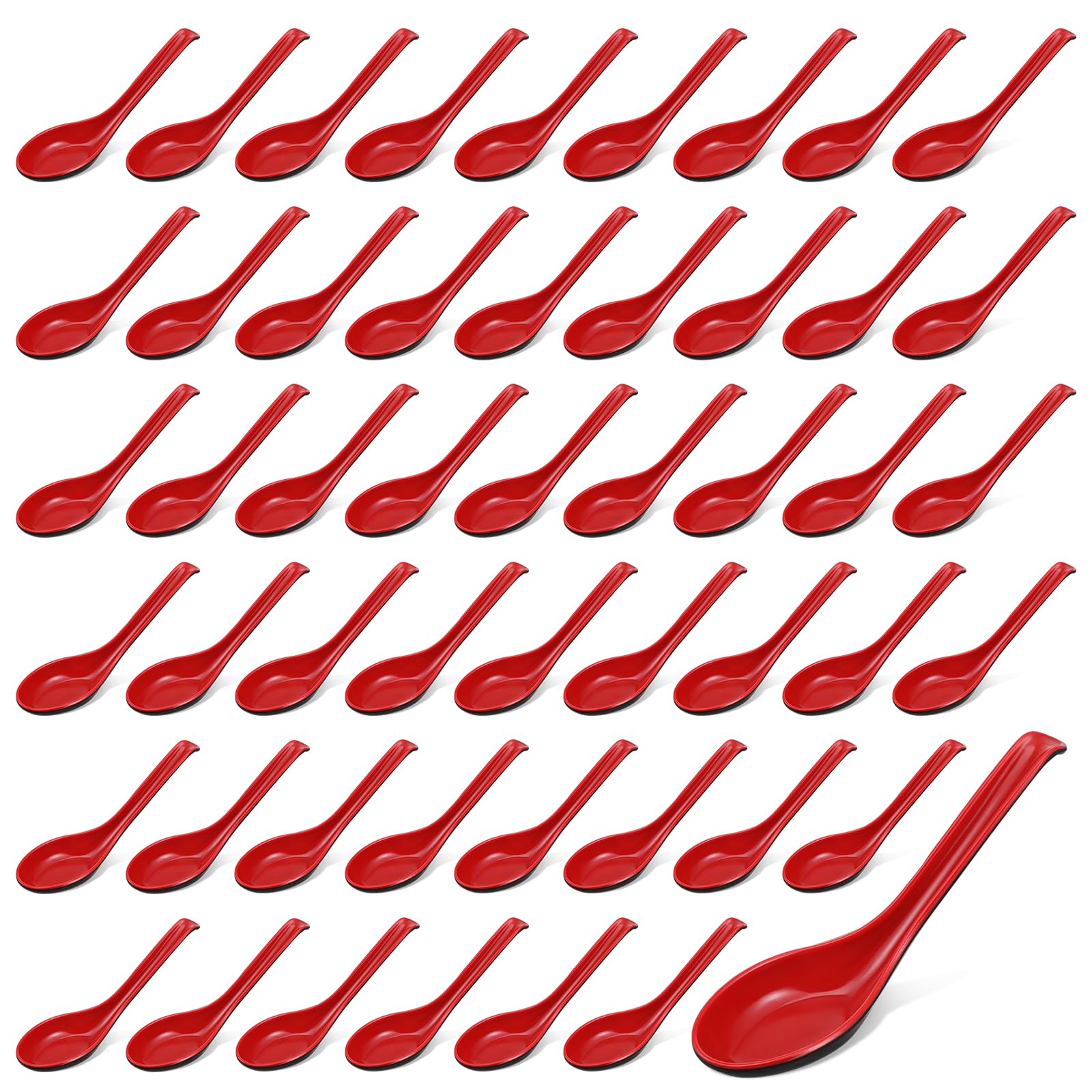 Photo 1 of 100 Pcs Asian Soup Spoon 6.3 Inch Chinese Soup Spoons Japanese Korean Spoon for Miso Soup Pho Ramen Noodle Dumpling Wonton