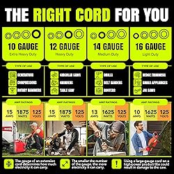 3ft Outdoor/Indoor Extension Cord 10/3 Gauge Ultra