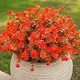 alyptus Artificial Flowers – 12 Bundles Fake Outdoor Fall Flowers with Greenery, UV Resistant No-Fade Faux Plants for Porch, Patio, Garden, Office & Spring Summer Decor