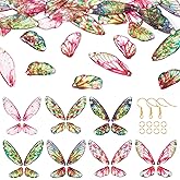 Beadthoven DIY Resin Wing Earrings Making Kit Colorful Butterfly Wing Charms Transparent Insect Dragonfly Wings Pendants with Earring Hooks Jump Rings for Jewelry Making Necklace Bracelet Crafts
