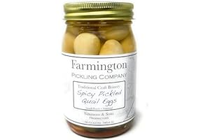 FARMINGTON PICKLING COMPANY Pickled Quail Eggs (Spicy) - 16 Ounce Jar