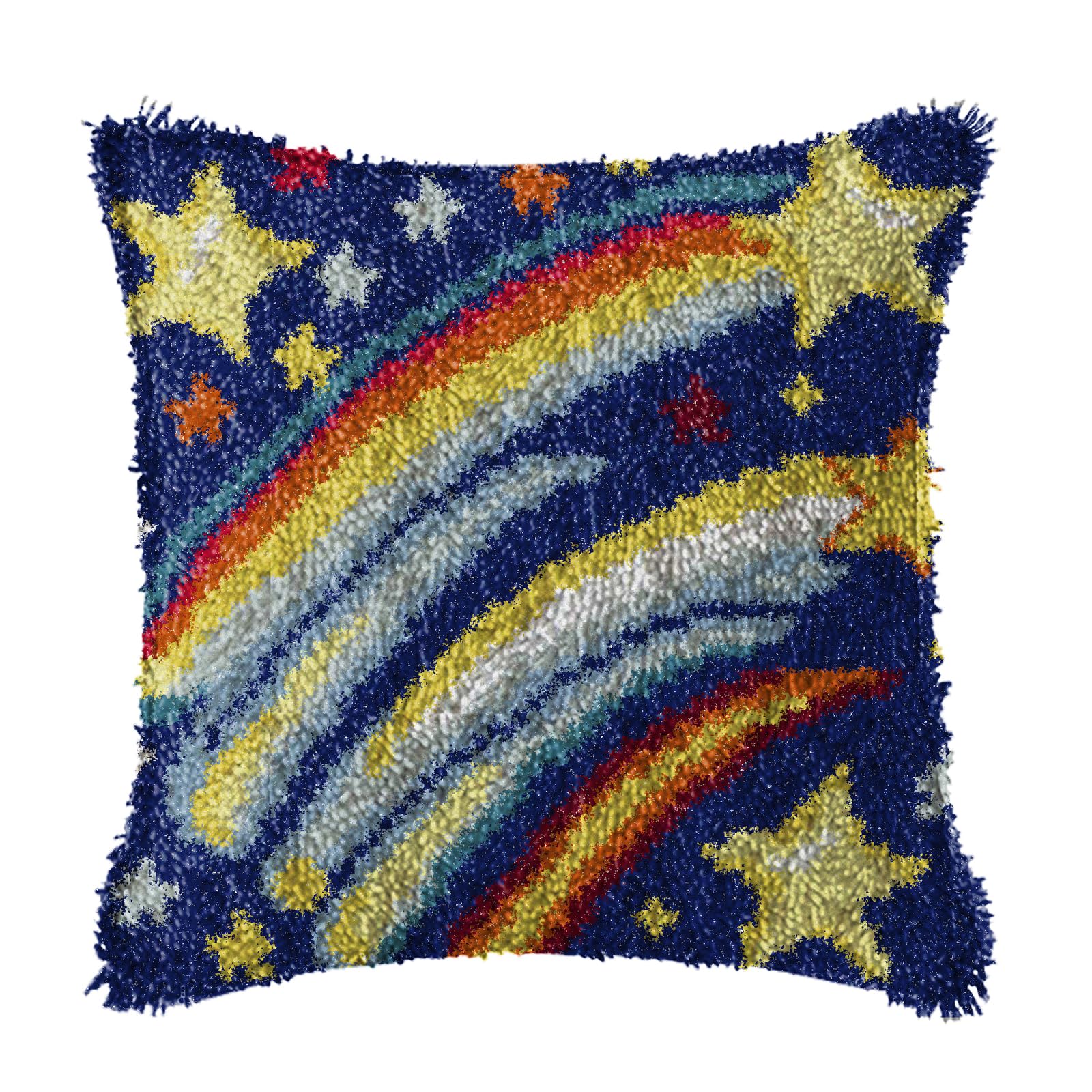 Photo 1 of YP Latch Hook Kit DIY Crochet Carpet Pillowcase for Adults Kids Beginners,Starry Sky Patterns Pre-Printed Canvas Yarn Rug Hooking Kits Creative Craft Home Decor,17"X17"