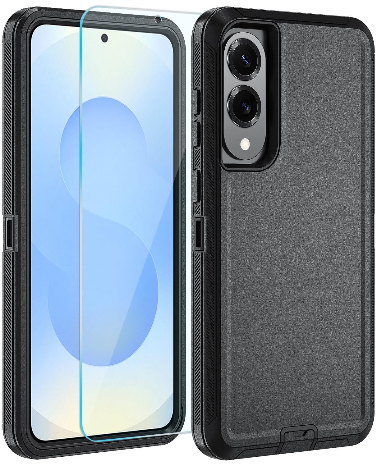 Photo 1 of CONWOE for Samsung S25 Edge Case with HD Tempered Glass Screen Protector, for Galaxy S25 Edge Heavy Duty Phone Case (Black)