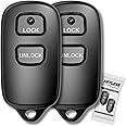 KeylessPros 2-Button Keyless Entry Remote Key Fob Replacement, fits Toyota Prius Celica Tundra Yaris FJ Cruiser Echo Highlander Rav4, 2004-2006 Scion xA xB, HYQ12BBX, HYQ12BAN (2-Pack)