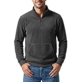 August Alley Men's Quarter Zip Sweatshirt Long Sleeve Lightweight Corduroy Pullover Stand Collar Casual Top Shirt with Pocket