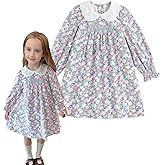 Curipeer Baby Girls Long Sleeve Flora Toddler Girls Cotton Casual Outfit Dress 12M-8Y