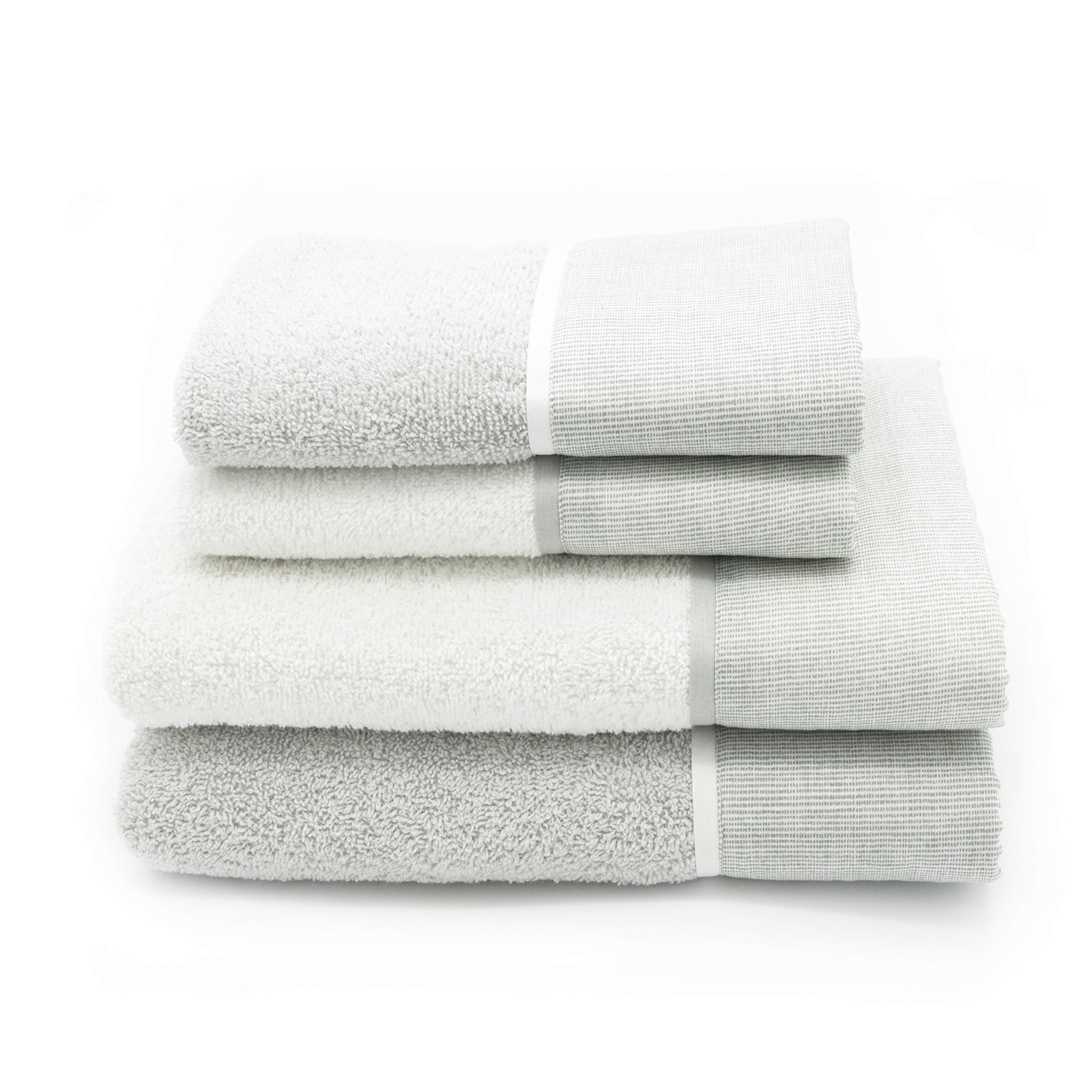 Creole STRIPE GREY BATH TOWEL SET 4 UNIT