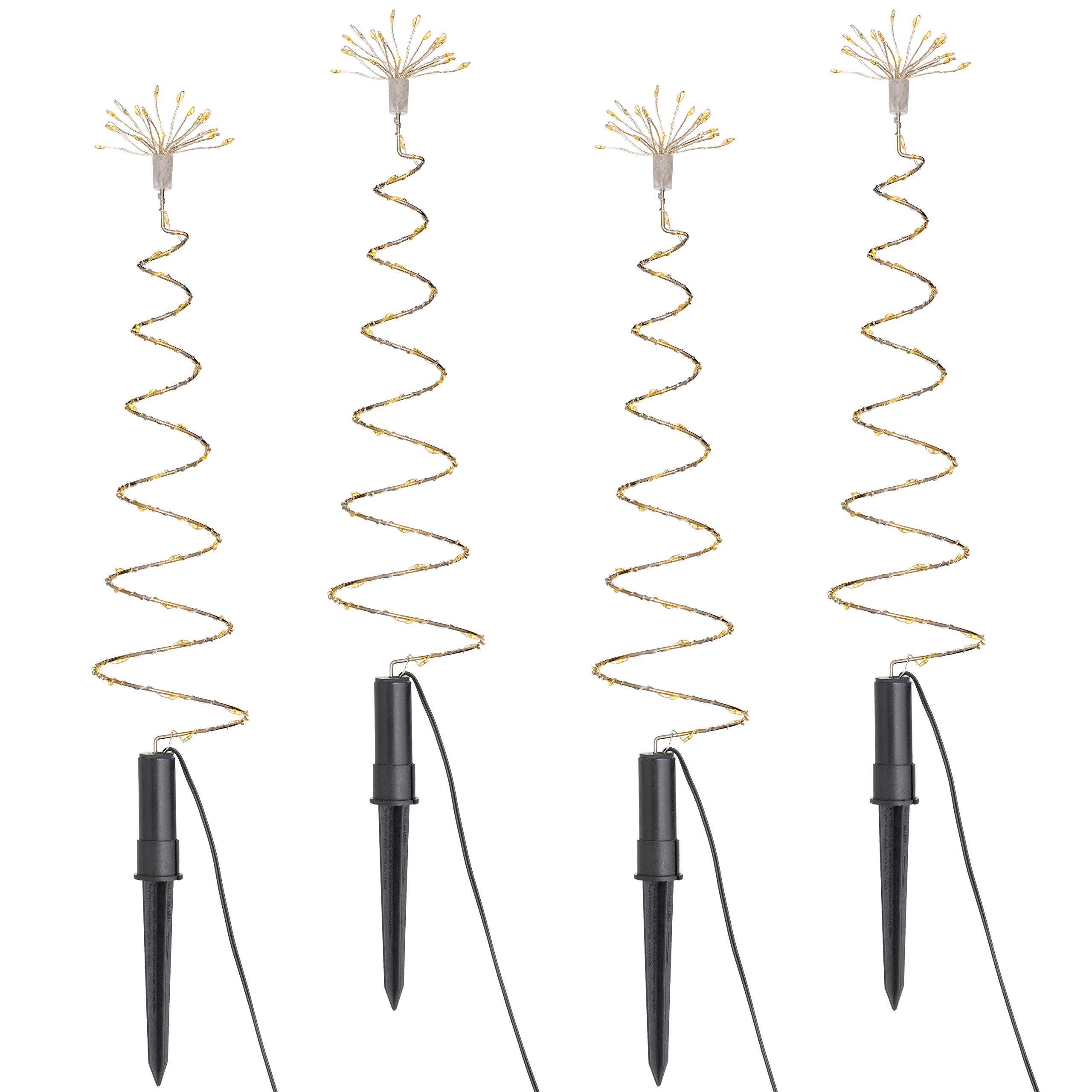 WeRChristmas Spiral Firework Pathway Garden Decorations, Warm White, 52 cm