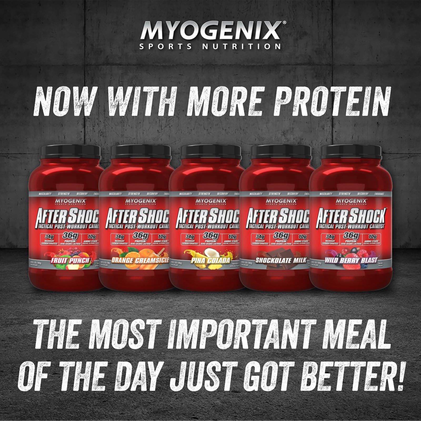 Myogenix Aftershock Post Workout Powder – Whey Protein with Carbs for Muscle Recovery – Orange Creamsicle, 3 lbs