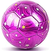 Champhox Size 4 Soccer Ball Glitter Pink - Kids Aged 4-6 6-8 8-12 Outdoors Sports Training Ball Recreation Playing Ball Teens Girls Children Youth Back to School Birthday