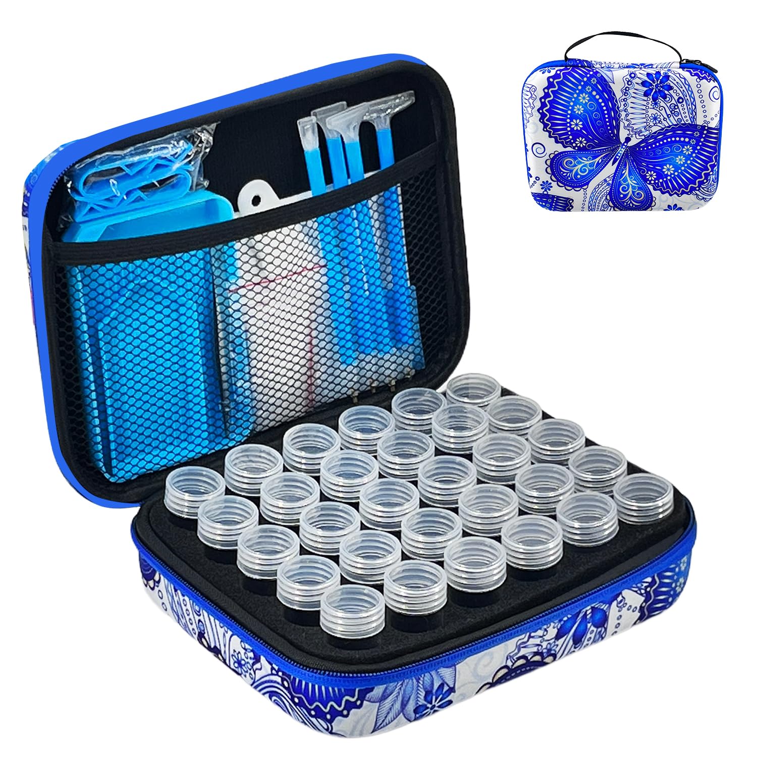 LIRUNQIU Diamond Painting Storage Containers, 30 Slots Diamond Painting Accessories and Tools kits Storage Box for Jewelry Beads