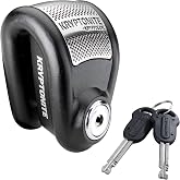 Kryptonite Motorcycle Alarm Disc Lock, 120dB Anti-Theft Brake Pin Lock | Heavy-duty 6mm hardened steel pin for scooters &amp; e-bikes. Weather-resistant zinc body with auto-arming motion sensor siren.
