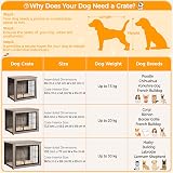 Yaheetech Dog Crate Furniture End Table with Double Doors Gray Wood Metal view 9