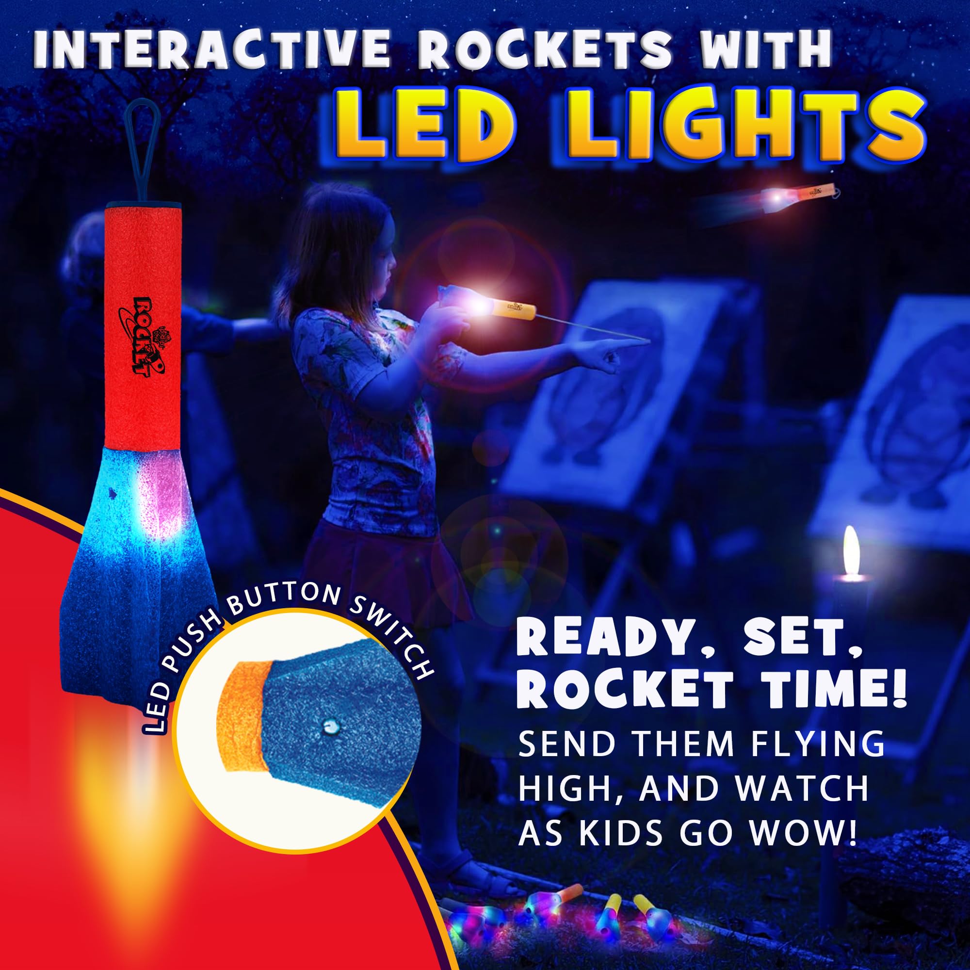 IPIDIPI TOYS Finger Rockets – Foam Rocket Launcher for Kids, Party Favors, High-Flying Air Rockets, Fun Gifts for Boys & Girls, Classroom Prizes – Assorted Colors, Pack of 12