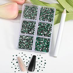 Beadsland 7200pcs Flatback Rhinestones,Green