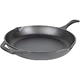 Lodge 12" Cast Iron Skillet - Chef Collection - Perfect Sear - Ergonomic Handles - Superior Heat Retention - Cast Iron Cookwa