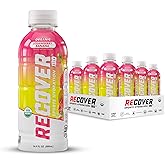 RECOVER 180 Organic Sports Hydration Drink, No Sugar Added, 20 Calorie Sports Beverage, Organic Flavors With Vitamins, Potassium-Packed Electrolytes (16.9 Fl Oz (Pack of 12), Strawberry Banana)