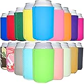 TahoeBay Neoprene Can Cooler Sleeves (50-Pack) Bulk Blank Sublimation Blanks for Vinyl Regular Size Plain Beer Coolers for Soda Cans & Bottles Black, White, Solid Color Set (Multicolor)