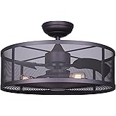 Canarm Arris II 24" Ceiling Fan with Dimmable Light - Modern Industrial Design, Oil Rubbed Bronze Finish with 3 Blades, Remot