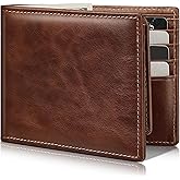 Artpaxy Mens Wallet Genuine Leather Bifold RFID Blocking Wallet for Men with 2 ID Windows 12 Card Holders 2 cash pockets 1 Gift Box