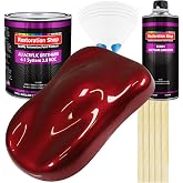 Restoration Shop Fire Red Pearl Acrylic Urethane Auto Paint - Gallon Kit | Professional Single Stage High Gloss Automotive Paint for Car, Truck Coating, 4:1 Mix Ratio, 2.8 VOC