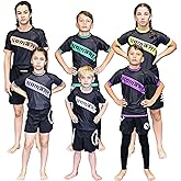 KOMBAT USA Kids Rash Guards for Boys & Girls, Ranked Youth BJJ Rash Guard, Half Sleeve Compression Rash Guard, IBJJF Accepted