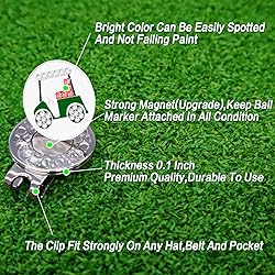 FINGER TEN Golf Ball Markers 2 Pcs with 2 Pack Hat