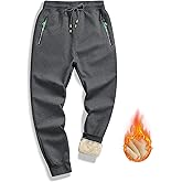 STICKON Mens Sherpa Lined Sweatpants Winter Warm Fleece Pants