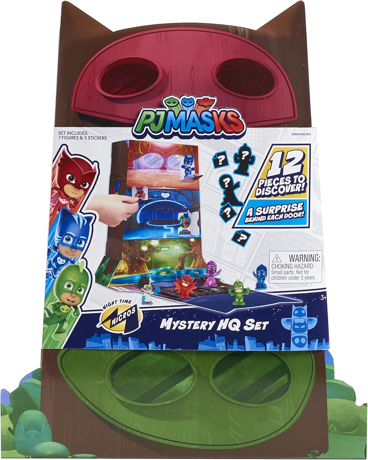 JP PJ Masks PJMC5000 PJ Masks Night Time Micros Mystery HQ Box Set, Blue, 27.9x22.9x7 cm