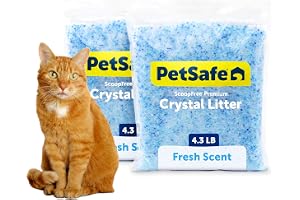 PetSafe ScoopFree 4.3 lb Bags (2 Pack) Premium Crystal Cat Litter - Outperforms Clay Litter - Refill Packs - Reusable Tray Compatible - Fresh Scent