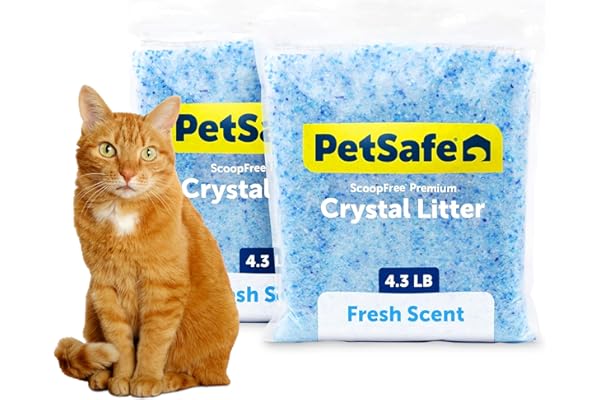 PetSafe ScoopFree Premium Blue Crystal Litter, Superior Odor Control - Low Tracking for Less Mess - Lasts Up to 1 Month (2 Pa
